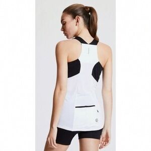 Women's White & Black Racerback Active Tank - Performance Top